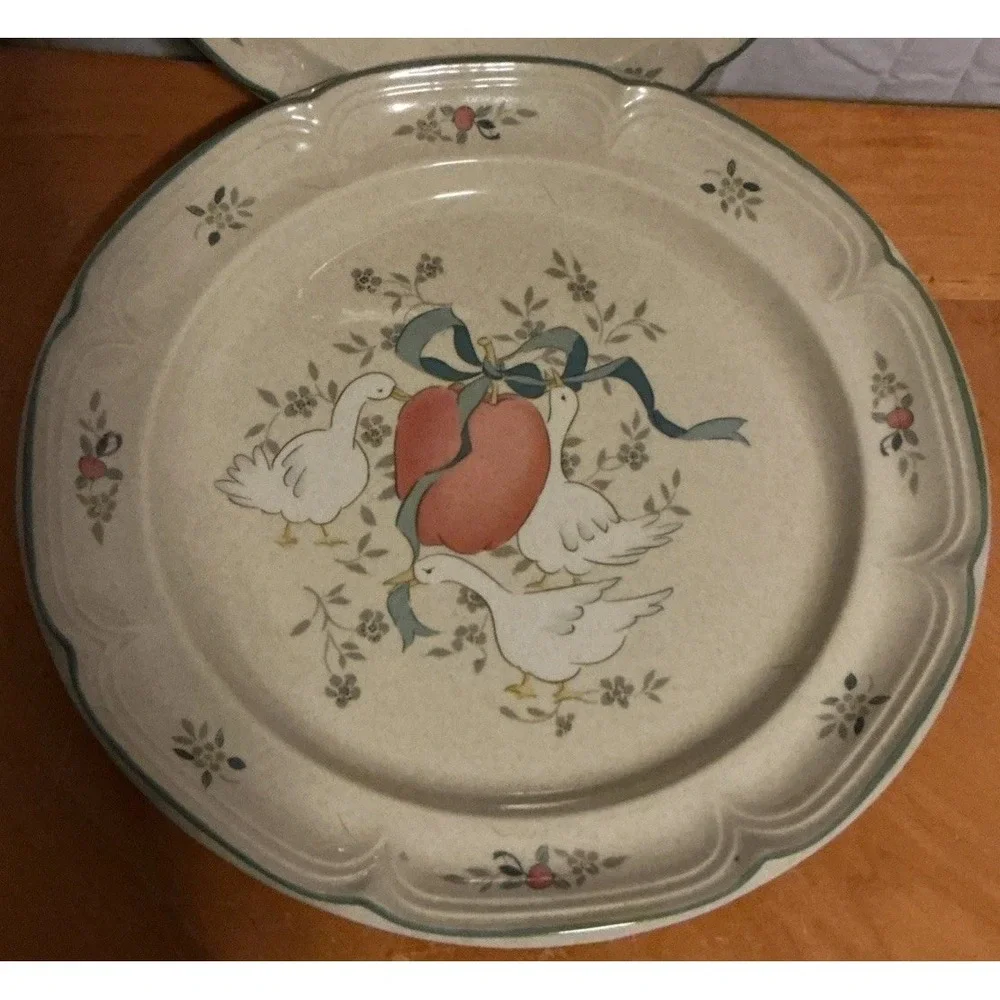 International Stoneware Marmalade Goose Serving Plate 12.25